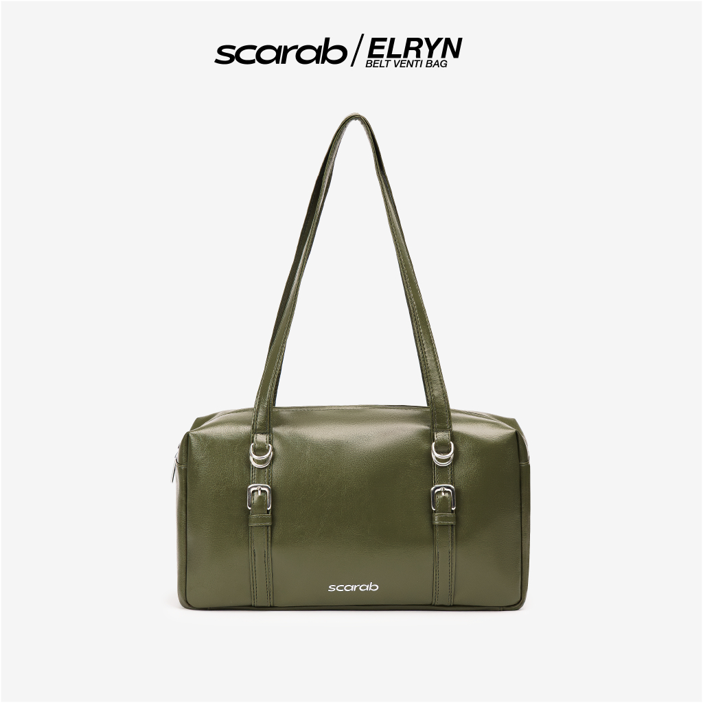 Túi xách đeo vai SCARAB ELRYN BELT VENTI MOSSGREEN thời trang nam nữ đựng iPad 11 inch, điện thoại, 