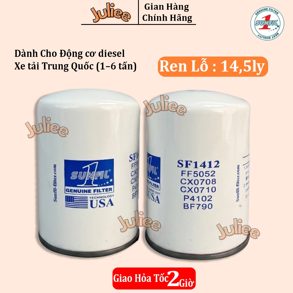 Lọc Dầu Động Cơ Diesel SUNFIL1 FF5052 SF1412 - Lọc Dầu, Lọc Nhớt Xe tải Trung Quốc (1–6 tấn)