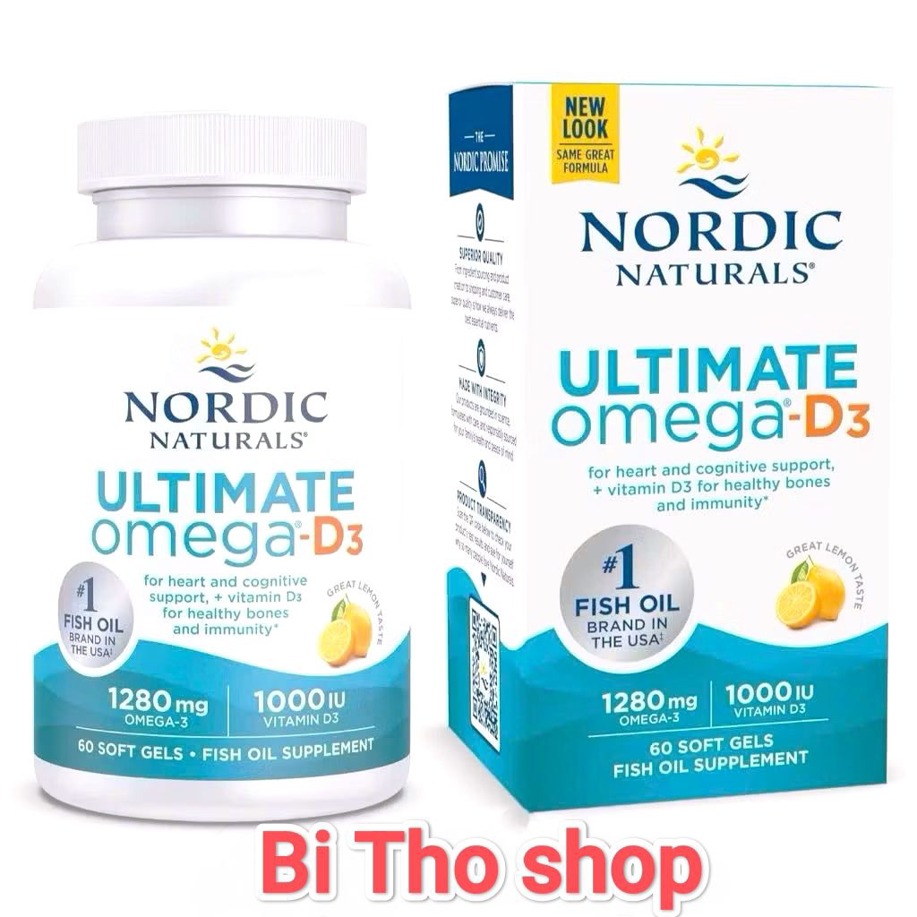 Viên uống Nordic Naturals Ultimate Omega-D3 1280mg – 1000IU Vitamin D3 - Bitho shop]