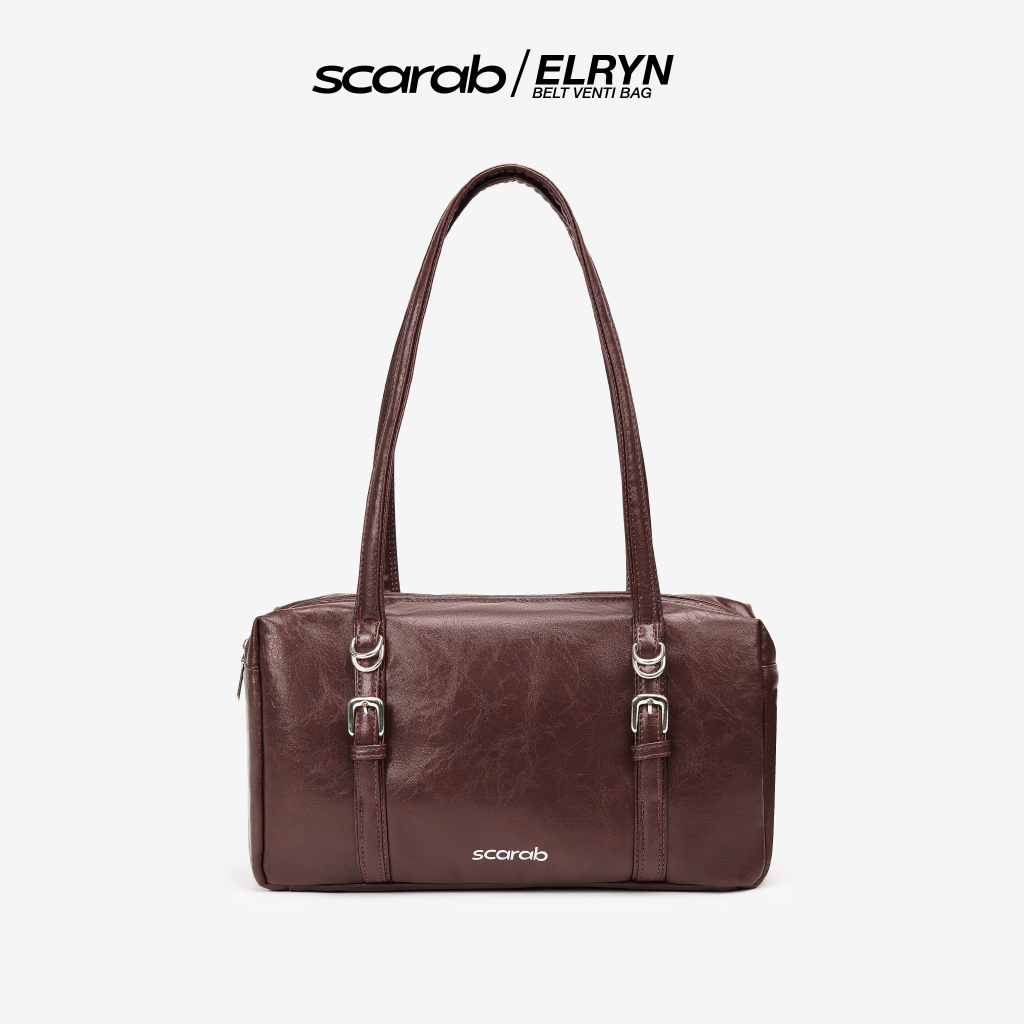 Túi xách đeo vai SCARAB ELRYN BELT VENTI MAROON thời trang nam nữ đựng iPad 11 inch, điện thoại, ví,
