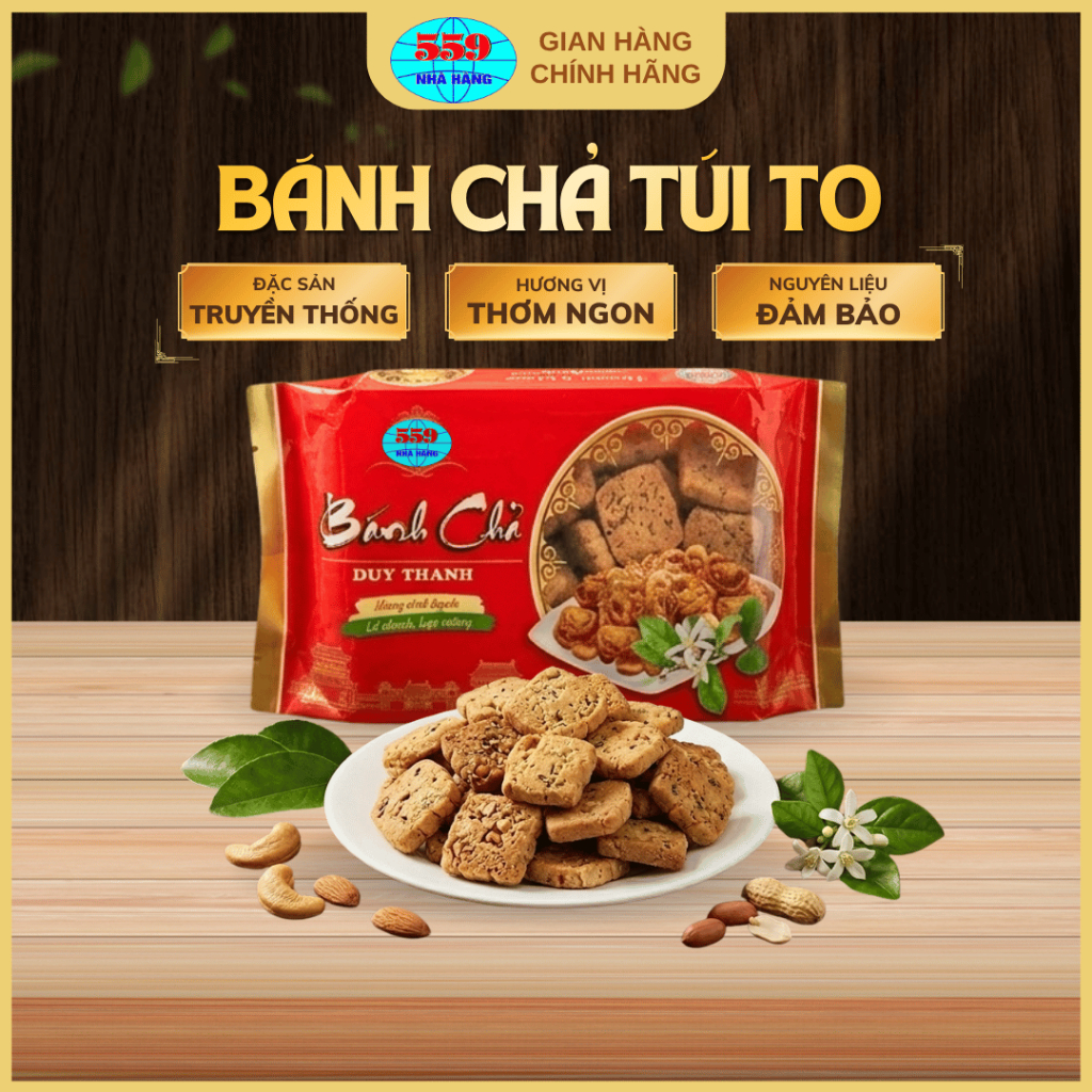 Bánh Chả Túi Đỏ 250g Tiện Lợi Giòn Bùi. Đặc Sản Hải Dương 559 - Chuẩn Hương Vị Cổ Truyền