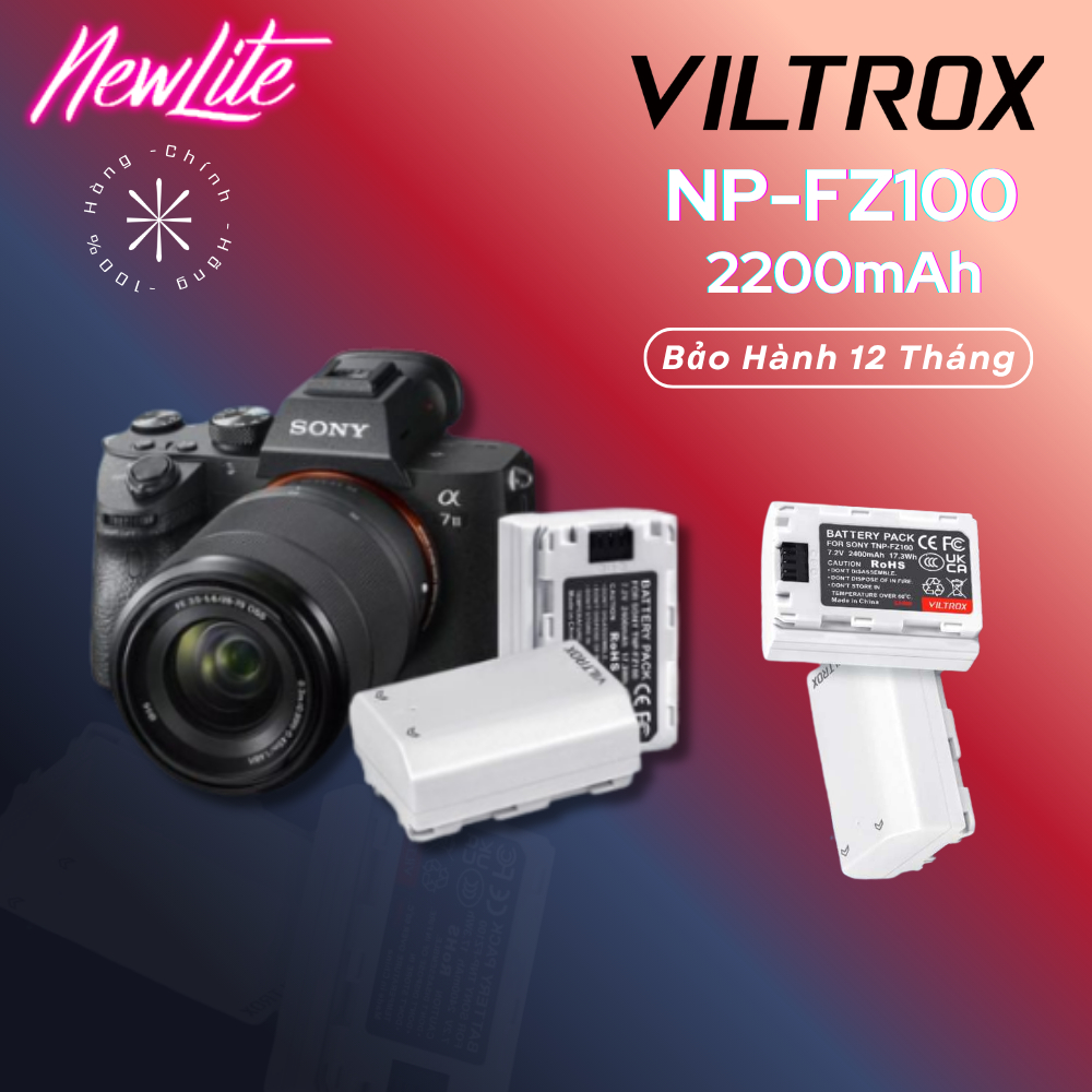 VILTROX NP-FZ100 - Pin VILTROX NP-FZ100 2200mAh FOR SONY Tích Hợp Cổng Sạc Type-C