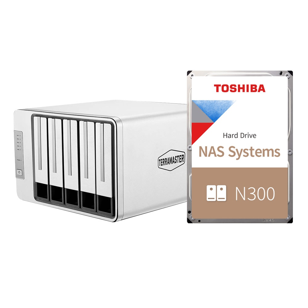 Combo Thiết bị lưu trữ DAS TerraMaster D5-310 5-bay và Ổ Cứng HDD Toshiba N300 Hàng Chính Hãng