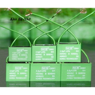 (1.5uf) Tụ Quạt 1,5uf - CBB61 450VAC tụ xanh NCS nhập khẩu mẫu mới 2026.