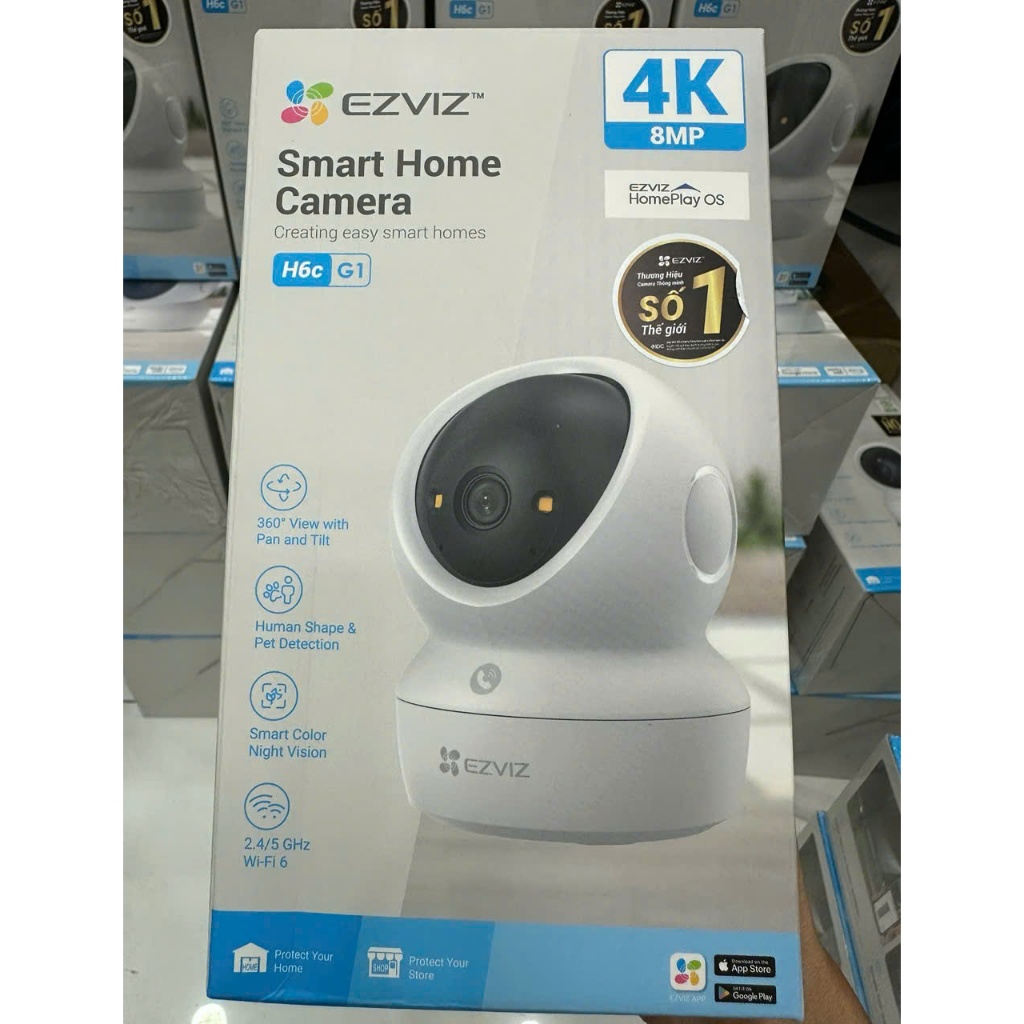 Camera trong nhà IP 360 độ 8MP EZVIZ H6C G1 (8WFL, 4mm) - hàng chính hãng