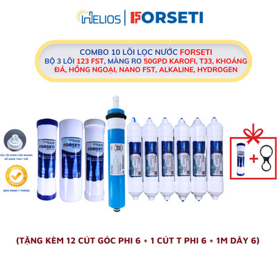 Combo 8-9-10 Lõi Lọc Nước Cho Máy Lọc RO Gồm Lõi 123 + 5678910 Forseti Và Màng RO 50GPD Karofi - Chính Hãng