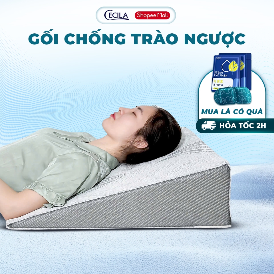 Gối chống trào ngược dạ dày CECILA Gối Nệm Y Tế cho người lớn, thông thoáng đường thở, giảm viêm họn