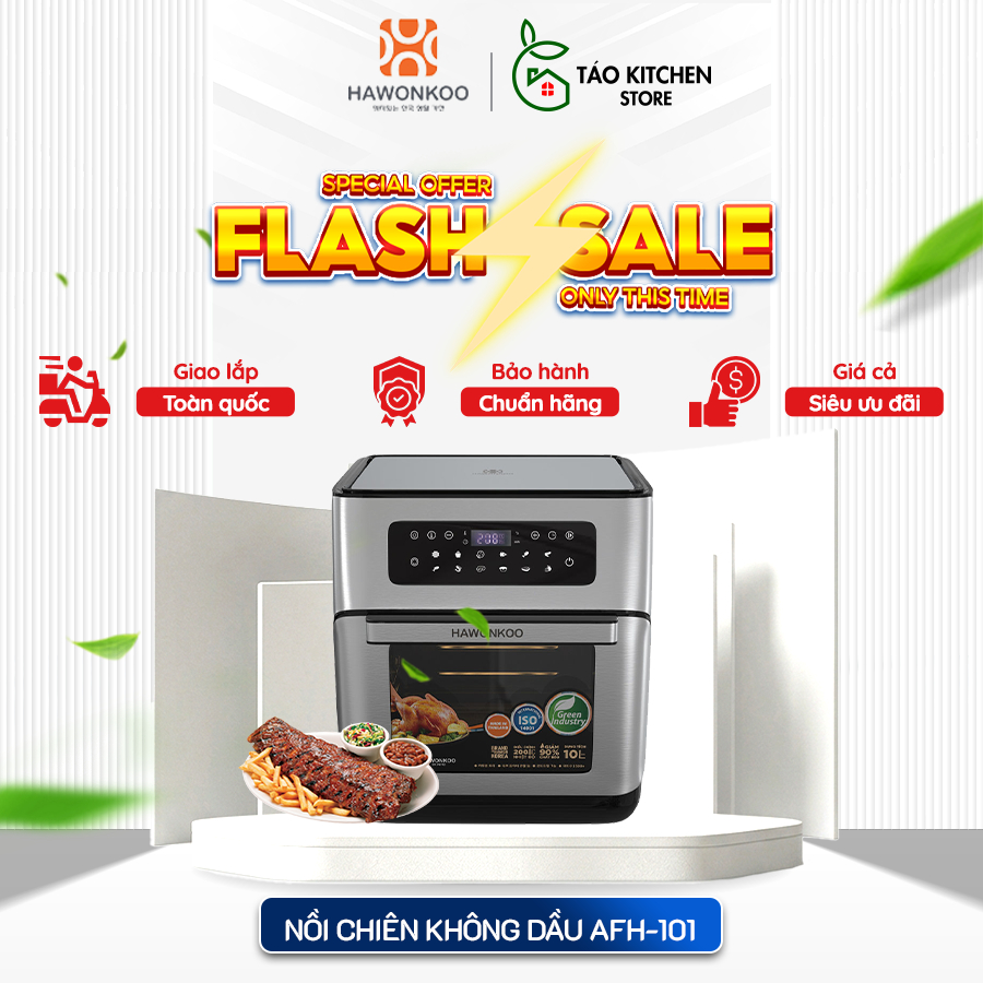 Nồi chiên không dầu Hawonkoo AFH-101 10L – Cảm ứng, 9 chương trình nấu