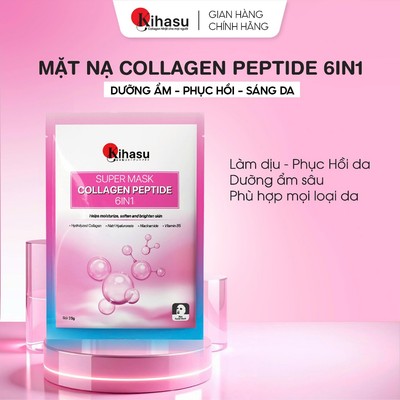 Miếng Mặt Nạ Collagen Kihasu 6in1 25g Cấp Ẩm, Dưỡng Da Sáng Đều Màu, Bổ sung Collagen, Cho Làn Da Mờ Nếp Nhăn
