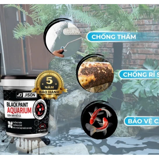 Sơn đen hồ cá Jison – Chống thấm nước và rong rêu (1kg)