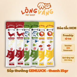 [Combo 200 thanh] Súp thưởng cho mèo GEMLUCK thanh 15gr - Lông Vàng Petshop