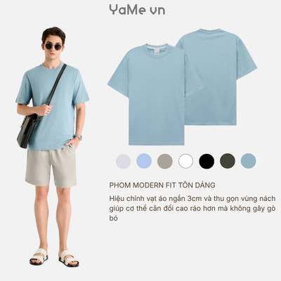 Áo Thun Nam AirDry™ Vải Cotton Washed Mềm Mại Giữ Phom Non Branded 039 Dáng Vừa Vặn F3 24242 |YaMe|