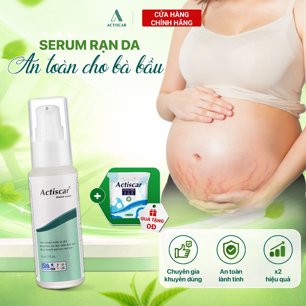 Serum Rạn Da Actiscar Làm Mờ Rạn Da, Hỗ Trợ Sáng Da, Đều Màu Da sau sinh 30ml
