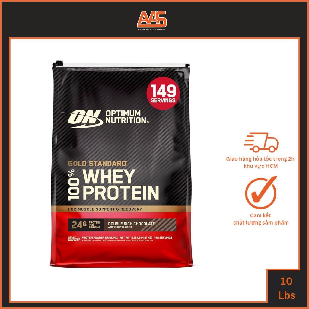 Thực phẩm bảo vệ sức khỏe bột đạm GOLD STANDARD 100% WHEY - 10LBS từ Optimum Nutrition
