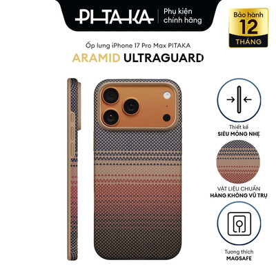 [IP17 PROMAX] Ốp lưng PITAKA UltraGuard Cho Iphone 17 Pro Max – Mỏng Nhẹ, Bảo Vệ Cao Cấp, Siêu Bền, Chính Hãng