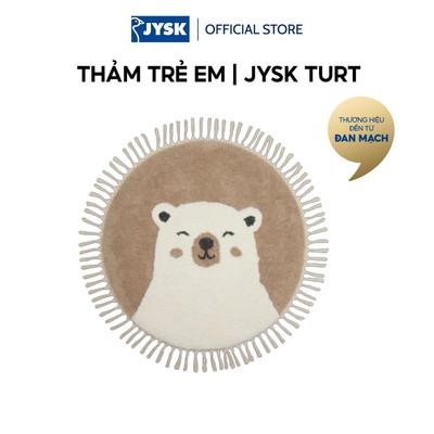 Thảm trẻ em | JYSK TURT | polyester | be/trắng | Ø90cm