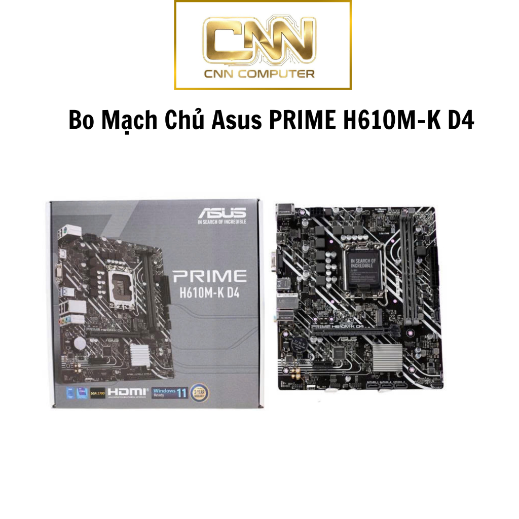 Mainboard Asus PRIME H610M-K D4 Intel LGA 1700, Main Chính Hãng Bảo Hành 36 Tháng