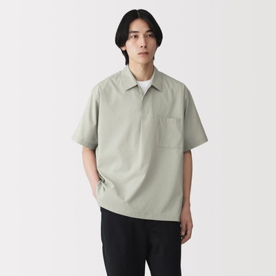 [26SS] MUJI Áo Polo Nam Dệt Thoáng Khí Tay Ngắn