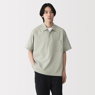 [26SS] MUJI Áo Polo Nam Dệt Thoáng Khí Tay Ngắn