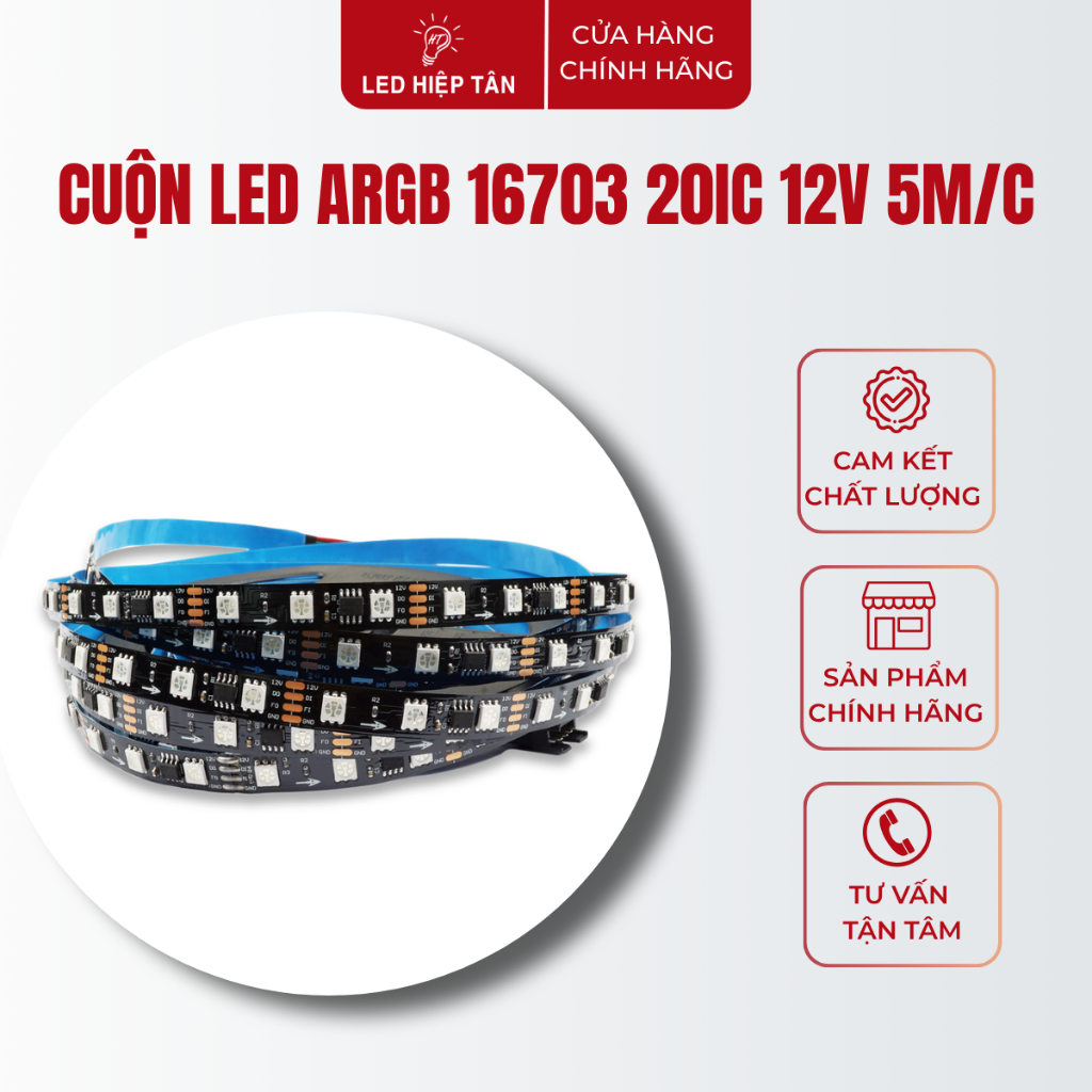 Cuộn LED ARGB 16703 60LED 20IC 12V 5m/c