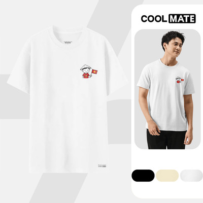 [MUA 2 GIẢM 5%][BST TỰ HÀO VIỆT NAM]Áo thun nam nữ Cotton IN Bé trai cầm cờ - Coolmate