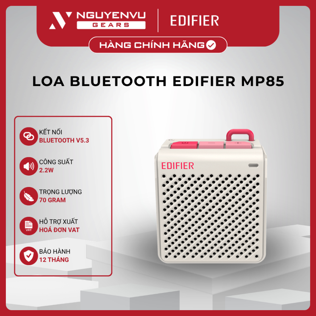 [Full VAT] Loa Bluetooth Edifier MP85 - Siêu nhỏ gọn 70g - Bluetooth 5.3 - BH 12 Tháng