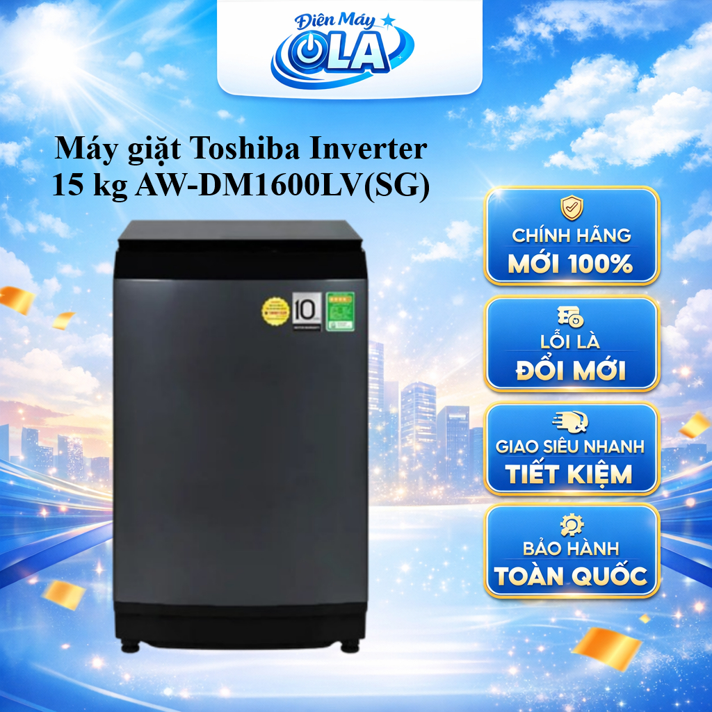 (TOÀN QUỐC) - AW-DM1600LV(SG) - Máy giặt Toshiba Inverter 15 kg AW-DM1600LV(SG)