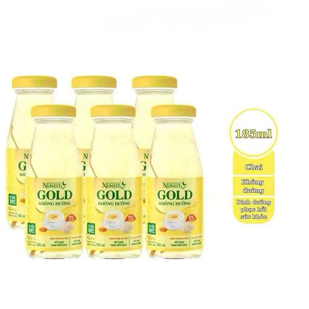 COMBO 6 Chai Nước Yến Sào Nunest Gold Cao Cấp Không Đường 185ml