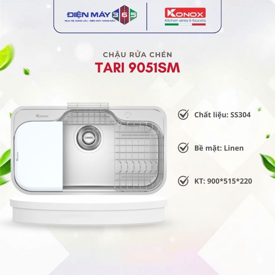 Chậu Rửa Konox TARI 9051SM – Lòng Sâu 220mm, Full Phụ Kiện
