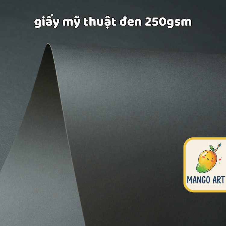 Giấy vẽ mỹ thuật màu đen 250gsm 180gsm - Họa Cụ Mango Art