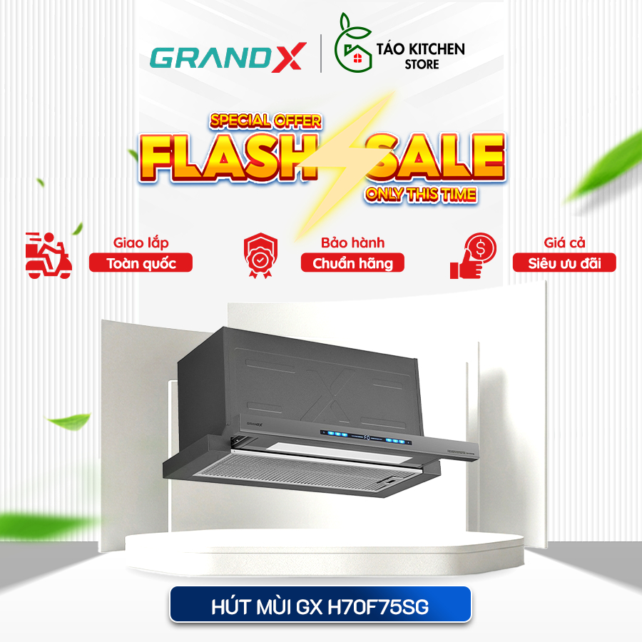 Máy hút mùi âm tủ GrandX GX H70F75G/GX H70F75SG - Lọc Than Hoạt Tính, An Toàn, Tiết Kiệm Điện