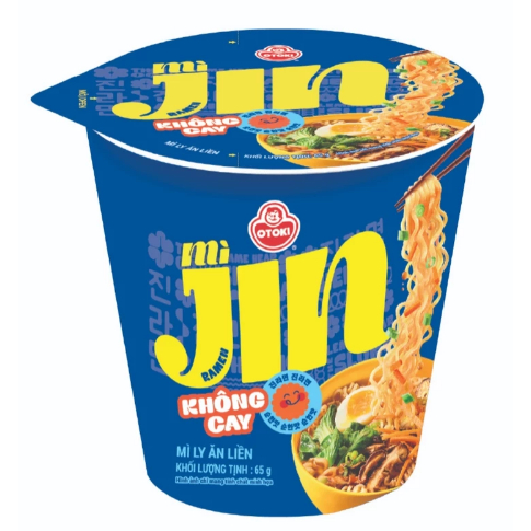[Thùng 15 Ly] Mì Jin Ottogi 65G (Cay / Không Cay)