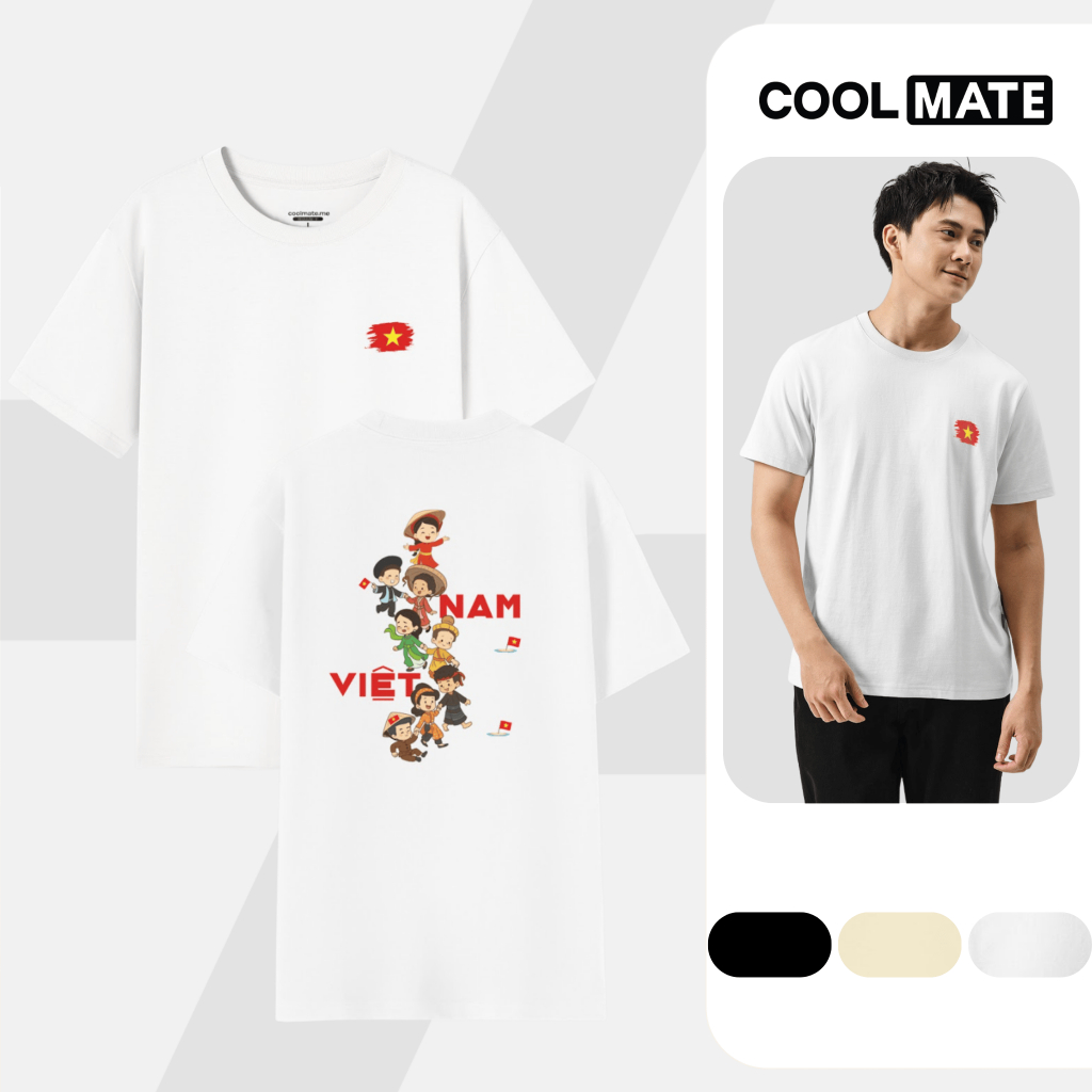 [BST TỰ HÀO VIỆT NAM]Áo thun nam nữ Cotton IN Việt Nam Hình Chữ S Coolmate