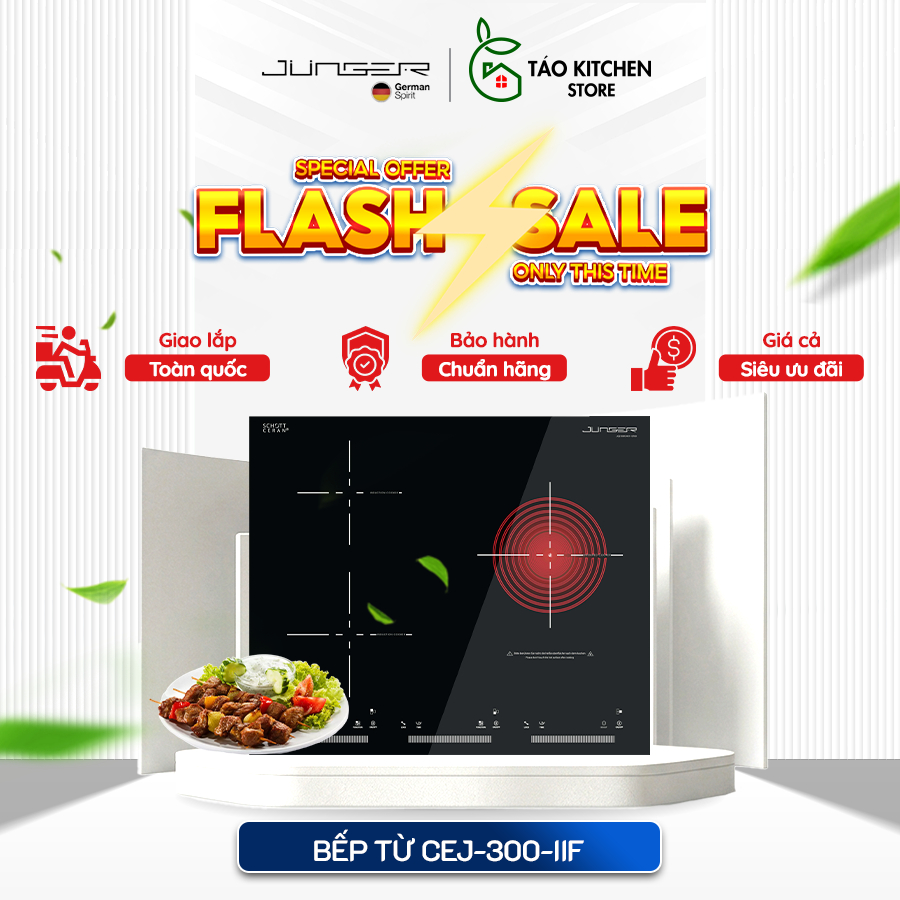 Bếp Điện Từ Ba JUNGER CEJ-300-IIF – Bếp Từ Hồng Ngoại Đôi Không Kén Nồi