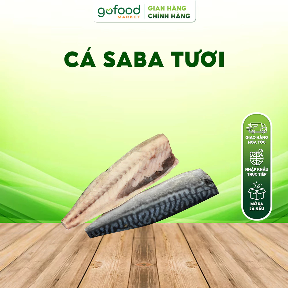 [Laifarm] GOFOOD - Cá Saba Fillet Nakayama Foods Pack 2 Miếng Fillet Vỉ 300gr Áp Chảo, Nướng, Kho,..