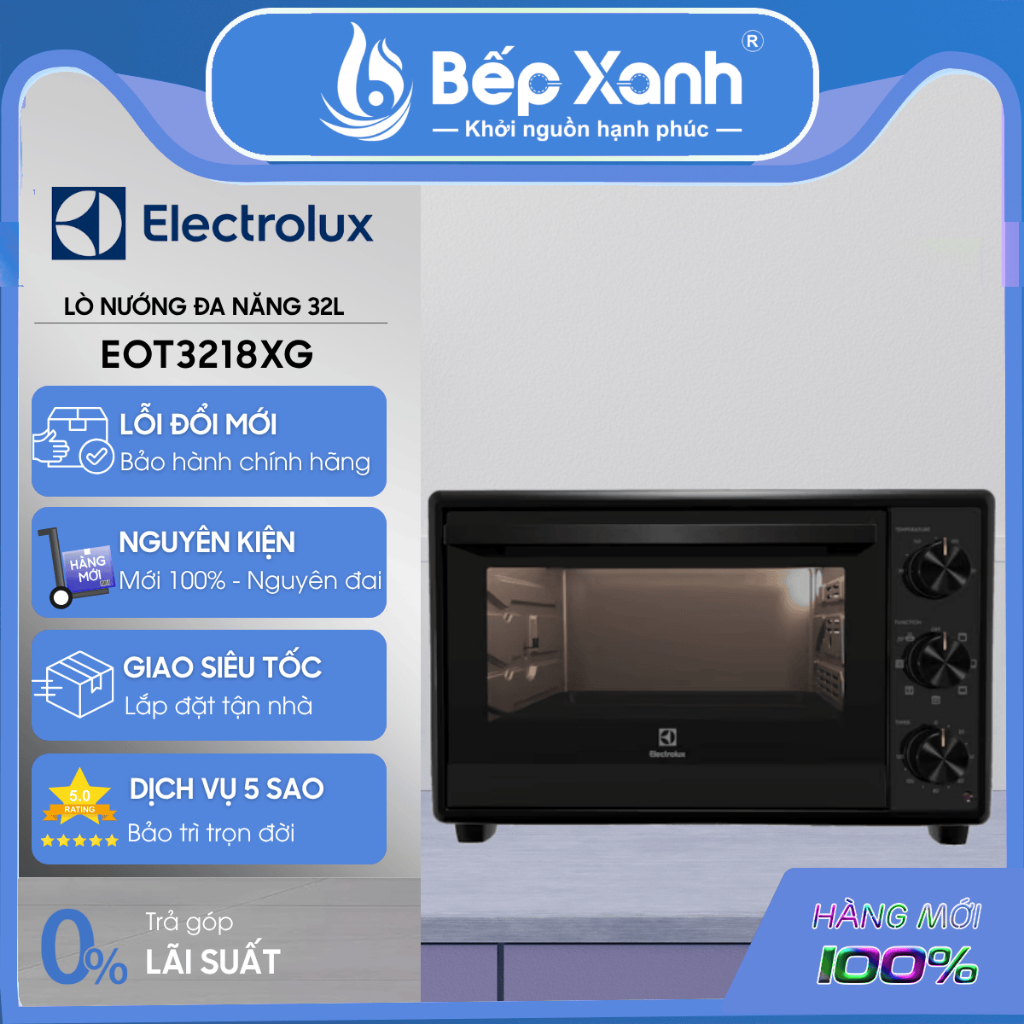 Lò nướng thùng Electrolux 1800W EOT3218XG 32 lít - Hàng chính hãng