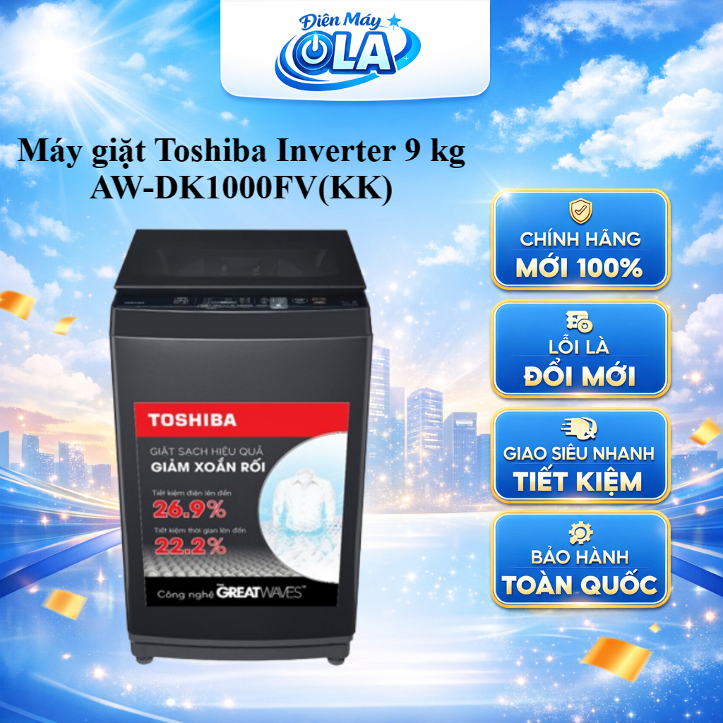 AW-DK1000FV(KK) - Máy giặt Toshiba Inverter 9 kg AW-DK1000FV(KK) - GIAO TOÀN QUỐC