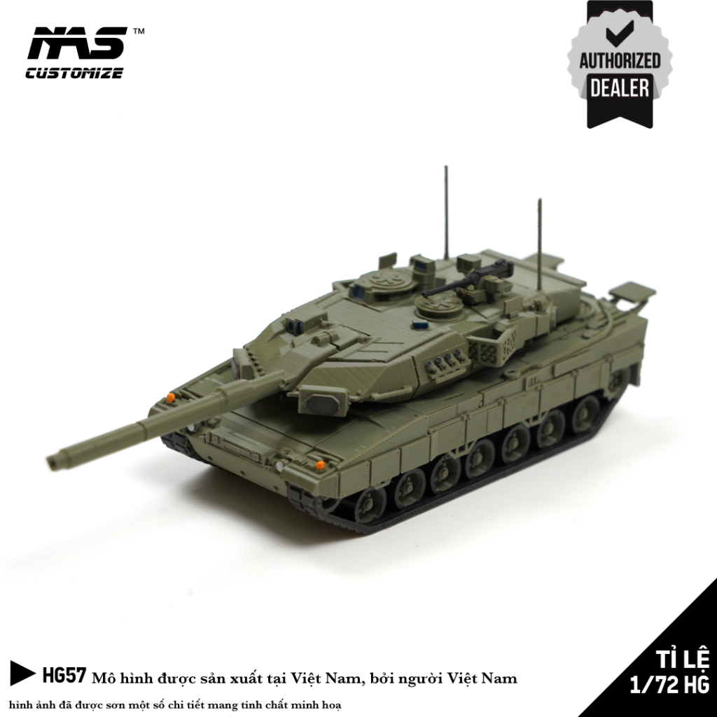 [NAS] Mô hình xe tăng HG Nato Leopard 2A8 tỉ lệ 1/72. mô hình xe tăng Đức Leopard 2A8 tỉ lệ 1:72 HG