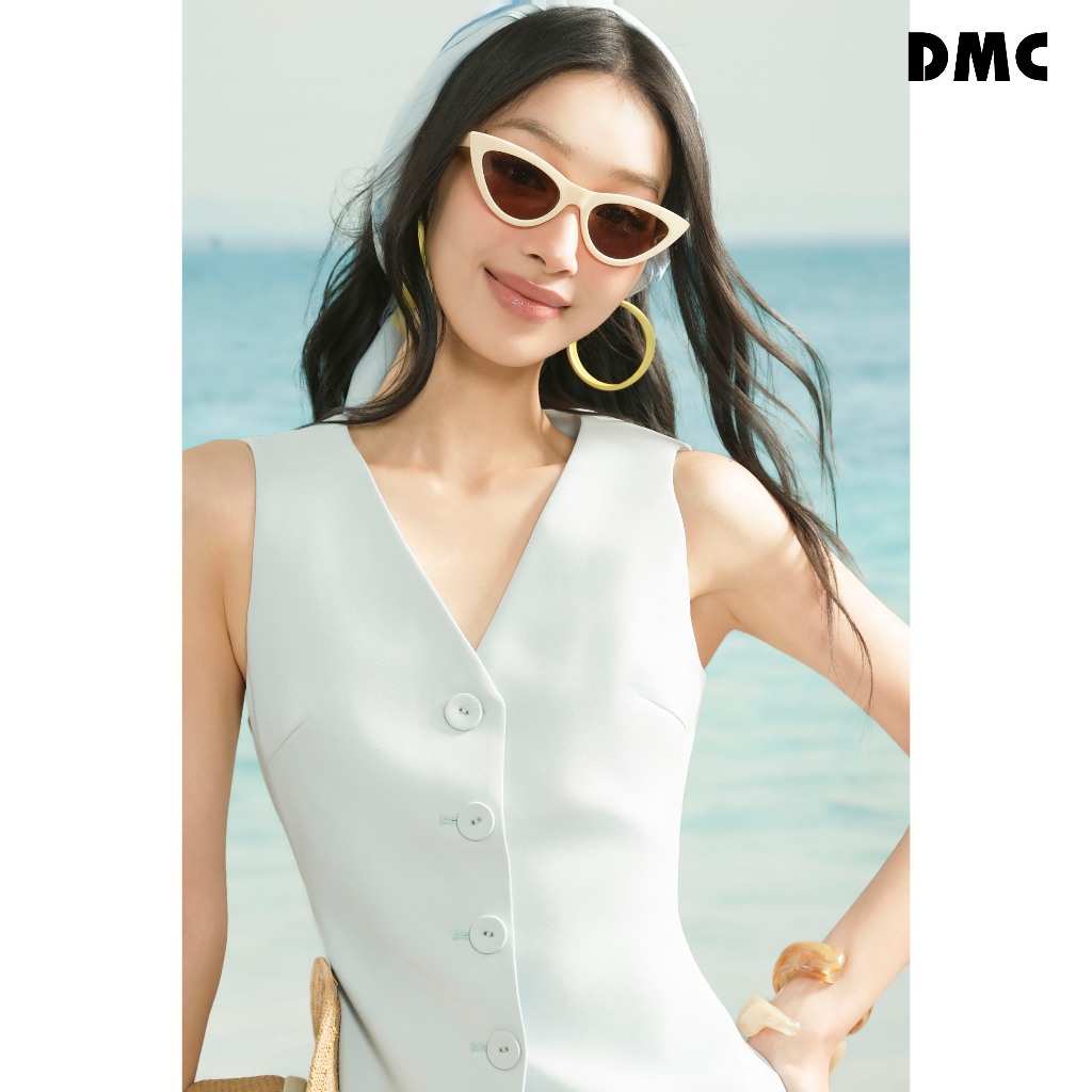 Áo ghile nữ xanh thời trang DMC (Blue Woven Waistcoat)