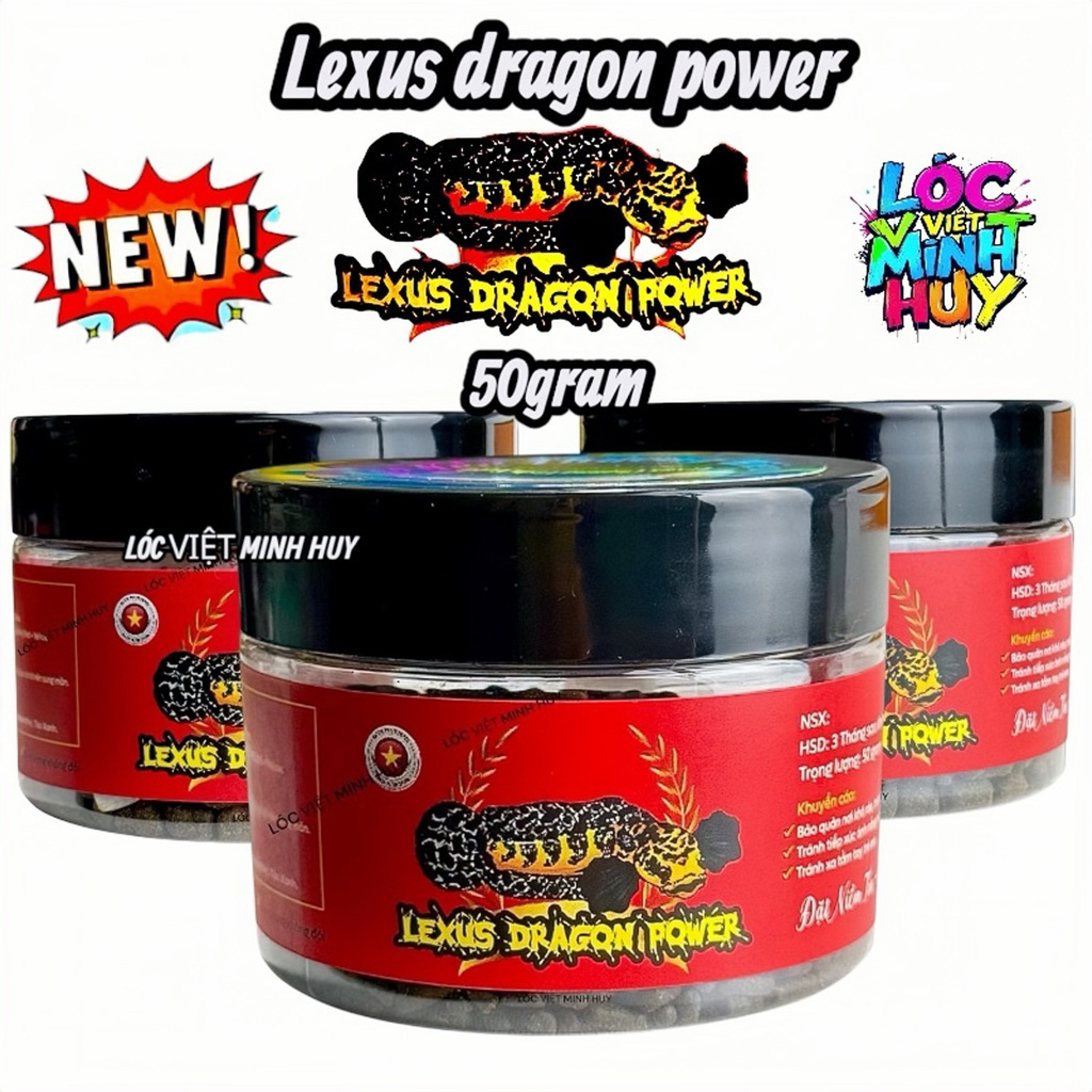 Cám Lexus Dragon Power ( BẢN MỚI )Thức ăn cao cấp cho cá lóc vảy Rồng-Hỗ Trợ Màu viền vảy vượt trội.