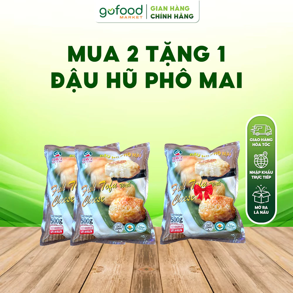 [Laifarm] GOFOOD - Combo Mua 2 Tặng 1 Đậu Hũ Phô Mai JIUJIAJIU Gói 500gr - Gofood Market