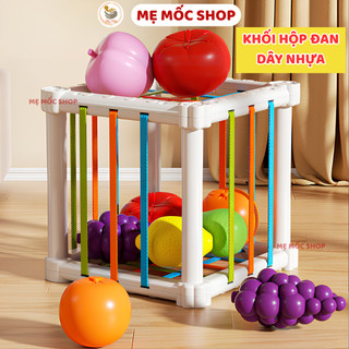 Đồ Chơi Hộp Đan Dây Thả Hoa Quả Montessori Memocshop Đồ Chơi Giáo Dục Sớm, Rèn Luyện Cầm Nắm, Nhận Biết Màu Sắc Cho Bé