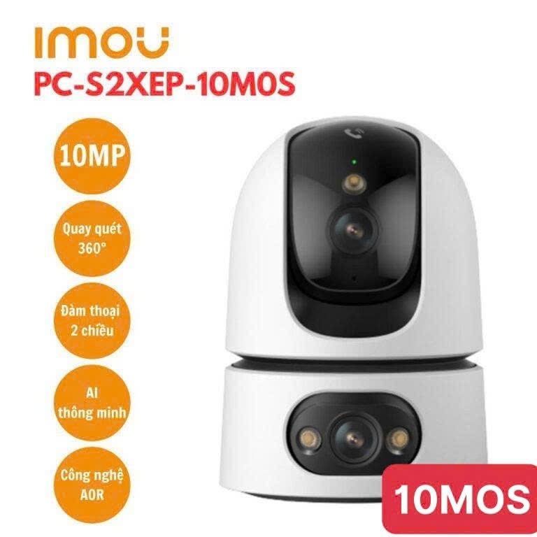 Camera Imou Wifi 2 ống kính quay quét 10MP IMOU IPC - S2XEP - 10MOS , 5MP + 5MP, có màu, đàn thoại 2