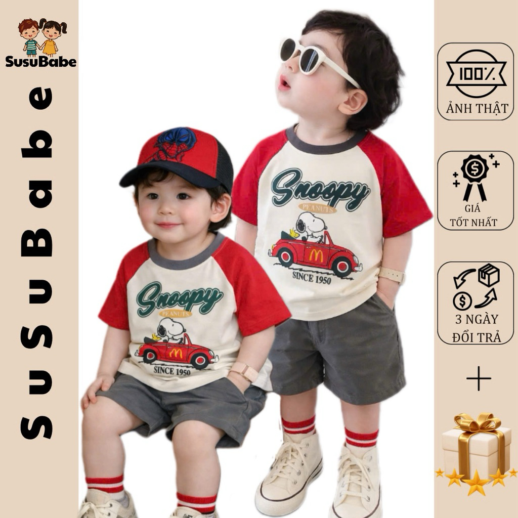 BỘ SNOOPY 1950 QUẦN SHORT CHÌ