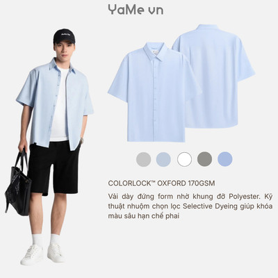 Áo Sơ Mi Nam Tay Ngắn ColorLock™ The Weekend 029 24630 |YaMe|