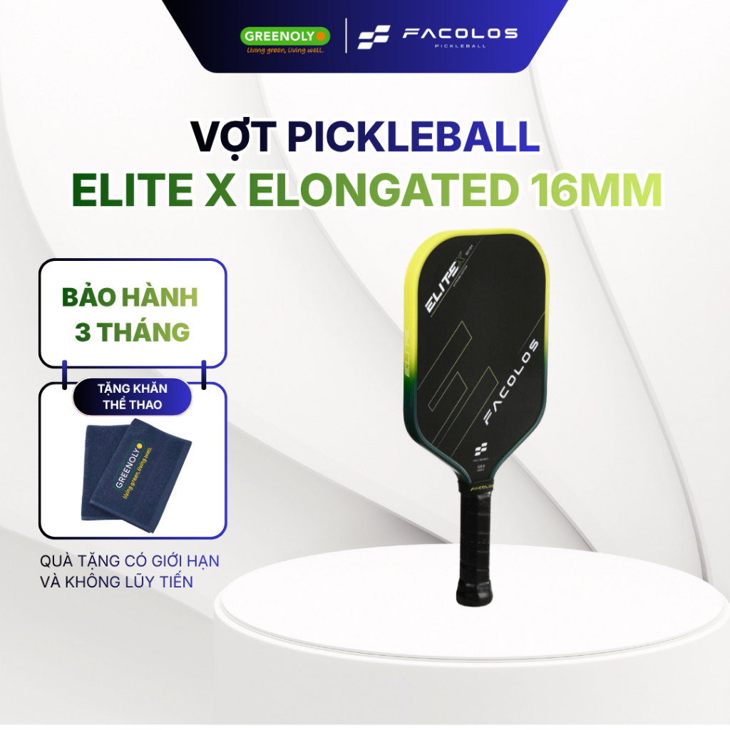 Facolos Vợt Pickleball Elite X Elongated 16mm - Màu Pink