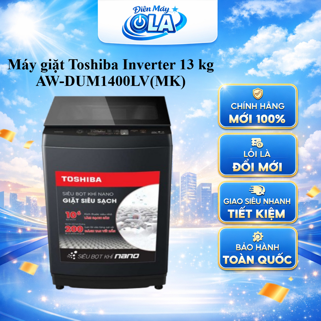 AW-DUM1400LV(MK) - Máy giặt Toshiba Inverter 13 kg AW-DUM1400LV(MK) - GIAO TOÀN QUỐC