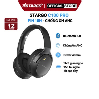 Tai nghe True Wireless StarGO C100 Pro Bluetooth 6.0, Driver 40mm, Chống ồn chủ động ANC