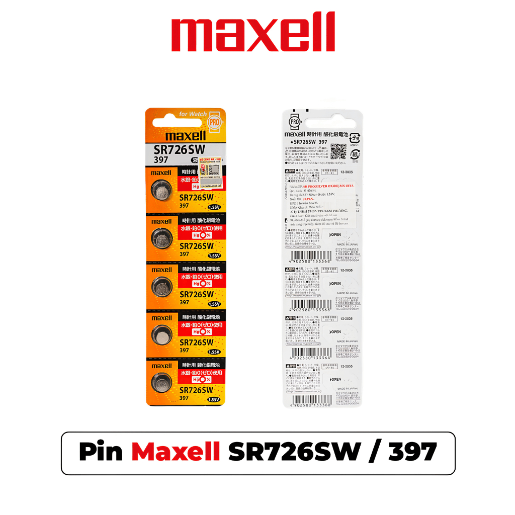 Pin Maxell SR726SW / 397 - Hàng Chính Hãng | Pin Lạc Hồng