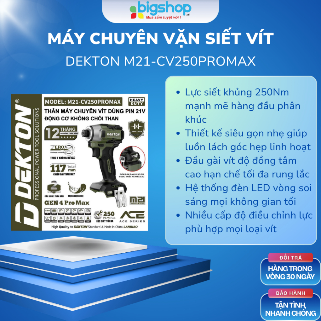 Máy chuyên vặn siết vít Dekton M21-CV250PROMAX